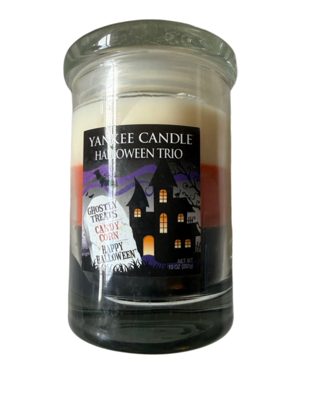 NEW YANKEE CANDLE HALLOWEEN TRIO GHOSTLY TREATS CANDY CORN HAPPY Retired